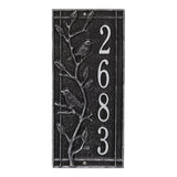 Whitehall Woodridge Vertical Standard Wall 1-Line Personalized Address Plaque - Black/Silver