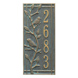 Whitehall Woodridge Vertical Standard Wall 1-Line Personalized Address Plaque - Bronze/Verdigris