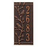Whitehall Woodridge Vertical Standard Wall 1-Line Personalized Address Plaque - Oil-Rubbed Bronze