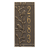 Whitehall Woodridge Vertical Standard Wall 1-Line Personalized Address Plaque - Bronze/Gold