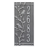 Whitehall Woodridge Vertical Standard Wall 1-Line Personalized Address Plaque - Pewter/Silver