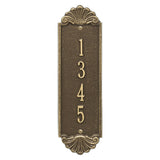 Whitehall Shell Vertical 12 Wall 1-Line Personalized Address Plaque - Antique Brass