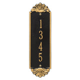 Whitehall Shell Vertical 12 Wall 1-Line Personalized Address Plaque - Black/Gold