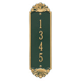 Whitehall Shell Vertical 12 Wall 1-Line Personalized Address Plaque - Green/Gold