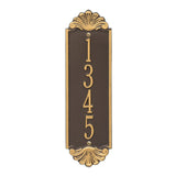 Whitehall Shell Vertical 12 Wall 1-Line Personalized Address Plaque - Bronze/Gold