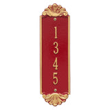 Whitehall Shell Vertical 12 Wall 1-Line Personalized Address Plaque - Red/Gold