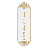 Whitehall Shell Vertical 12 Wall 1-Line Personalized Address Plaque - White/Gold