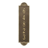 Whitehall Shell Vertical Estate Wall 1-Line Personalized Address Plaque - Antique Brass