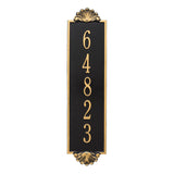 Whitehall Shell Vertical Estate Wall 1-Line Personalized Address Plaque - Black/Gold
