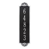 Whitehall Shell Vertical Estate Wall 1-Line Personalized Address Plaque - Black/Silver