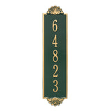 Whitehall Shell Vertical Estate Wall 1-Line Personalized Address Plaque - Green/Gold