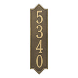 Whitehall Norfolk Vertical Estate Wall 1-Line Personalized Address Plaque - Antique Brass