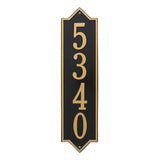 Whitehall Norfolk Vertical Estate Wall 1-Line Personalized Address Plaque - Black/Gold