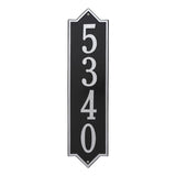 Whitehall Norfolk Vertical Estate Wall 1-Line Personalized Address Plaque - Black/Silver