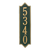 Whitehall Norfolk Vertical Estate Wall 1-Line Personalized Address Plaque - Green/Gold
