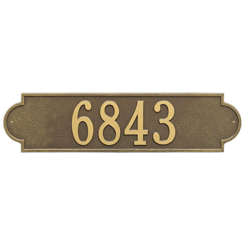 Whitehall Richmond Estate Wall 1-Line Personalized Address Plaque - Antique Brass