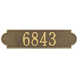 Whitehall Richmond Estate Wall 1-Line Personalized Address Plaque - Antique Brass