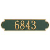 Whitehall Richmond Estate Wall 1-Line Personalized Address Plaque - Green/Gold