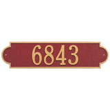 Whitehall Richmond Estate Wall 1-Line Personalized Address Plaque - Red/Gold
