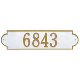 Whitehall Richmond Estate Wall 1-Line Personalized Address Plaque - White/Gold