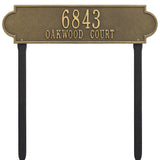 Whitehall Richmond Estate Lawn 2-Line Personalized Address Plaque - Antique Brass