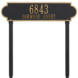 Whitehall Richmond Estate Lawn 2-Line Personalized Address Plaque - Black/Gold
