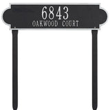 Whitehall Richmond Estate Lawn 2-Line Personalized Address Plaque - Black/Silver