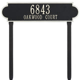 Whitehall Richmond Estate Lawn 2-Line Personalized Address Plaque - Black/White