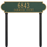 Whitehall Richmond Estate Lawn 2-Line Personalized Address Plaque - Green/Gold