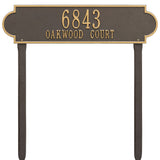 Whitehall Richmond Estate Lawn 2-Line Personalized Address Plaque - Bronze/Gold
