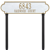 Whitehall Richmond Estate Lawn 2-Line Personalized Address Plaque - White/Gold