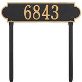 Whitehall Richmond Estate Lawn 1-Line Personalized Address Plaque - Black/Gold