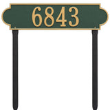 Whitehall Richmond Estate Lawn 1-Line Personalized Address Plaque - Green/Gold