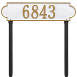 Whitehall Richmond Estate Lawn 1-Line Personalized Address Plaque - White/Gold