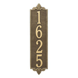 Whitehall Lyon Vertical Estate Wall 1-Line Personalized Address Plaque - Antique Brass
