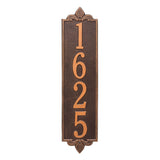 Whitehall Lyon Vertical Estate Wall 1-Line Personalized Address Plaque - Antique Copper