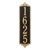 Whitehall Lyon Vertical Estate Wall 1-Line Personalized Address Plaque - Black/Gold