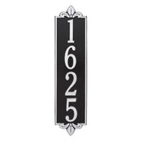 Whitehall Lyon Vertical Estate Wall 1-Line Personalized Address Plaque - Black/Silver