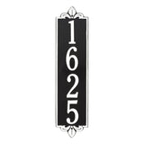 Whitehall Lyon Vertical Estate Wall 1-Line Personalized Address Plaque - Black/White