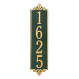 Whitehall Lyon Vertical Estate Wall 1-Line Personalized Address Plaque - Green/Gold