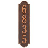 Whitehall Richmond Vertical Estate Wall 1-Line Personalized Address Plaque - Antique Copper