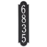 Whitehall Richmond Vertical Estate Wall 1-Line Personalized Address Plaque - Black/Silver