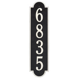 Whitehall Richmond Vertical Estate Wall 1-Line Personalized Address Plaque - Black/White