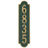 Whitehall Richmond Vertical Estate Wall 1-Line Personalized Address Plaque - Green/Gold