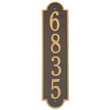 Whitehall Richmond Vertical Estate Wall 1-Line Personalized Address Plaque - Bronze/Gold