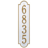 Whitehall Richmond Vertical Estate Wall 1-Line Personalized Address Plaque - White/Gold