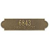 Whitehall Richmond Estate Wall 2-Line Personalized Address Plaque - Antique Brass