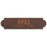 Whitehall Richmond Estate Wall 2-Line Personalized Address Plaque - Antique Copper