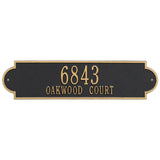 Whitehall Richmond Estate Wall 2-Line Personalized Address Plaque - Black/Gold