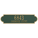 Whitehall Richmond Estate Wall 2-Line Personalized Address Plaque - Green/Gold